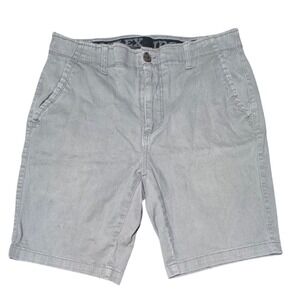 Iron Co Iron Flex Mens Gray Chino Shorts Size 32 Stretch Flat Front Casual Golf